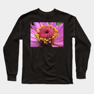 Pink Flower with Yellow Stamens Long Sleeve T-Shirt